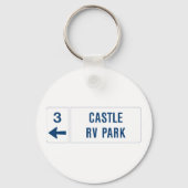 Porte-clés Panneau de direction du camping-car Castle (Recto)