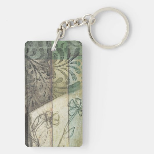 Porte-clés Panneau de jardin avec Feuilles, fleurs et herbe (Dos)