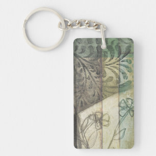Porte-clés Panneau de jardin avec le feuille, les fleurs, et