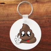 Porte-clés Panneau de Paix Emoji Poop (Recto)