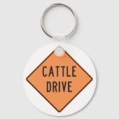 Porte-clés Panneau de route de Cattle Drive (Recto)
