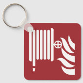 Porte-clés Panneau de sécurité de l'bobine de tuyau d'incendi (Recto)