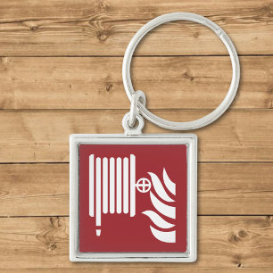 Porte-clés Panneau de sécurité de l'bobine de tuyau d'incendi