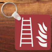 Porte-clés Panneau de sécurité de l'échelle d'incendie (Recto)