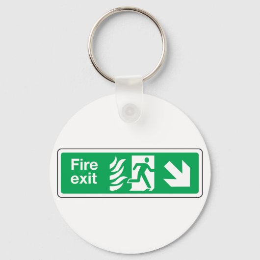 Porte-clés Panneau de sécurité de sortie de secours Évacuatio (Recto)