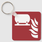 Porte-clés Panneau de sécurité d'installation d'un extincteur (Recto)