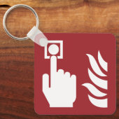 Porte-clés Panneau de sécurité du bouton d'alarme incendie (Recto)