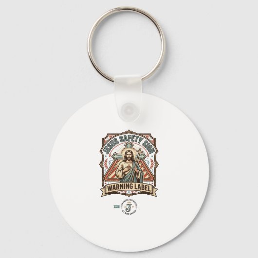 Porte-clés Panneau de sécurité Jésus Étiquette d'avertissemen (Recto)