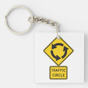 Porte-clés Panneau de signalisation de carrefour giratoire ja