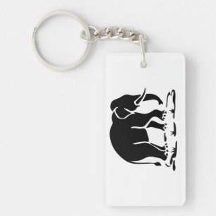 Porte-clés Panneau de trekking des éléphants asiatiques devan