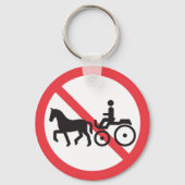 Porte-clés Panneau d'Interdiction de Véhicules Hippomobiles (Verso)