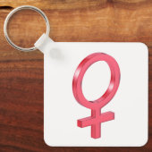 Porte-clés Panneau féminin en verre rouge (Recto)