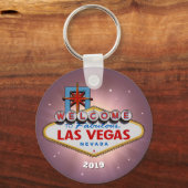 Porte-clés Panneau Las Vegas (personnalisable) (Recto)