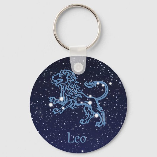 Porte-clés Panneau Léo Constellation et Zodiaque avec étoiles (Recto)