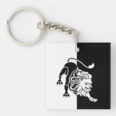 Porte-clés Panneau Leo Zodiac, Porte - clé noir et blanc (Devant)