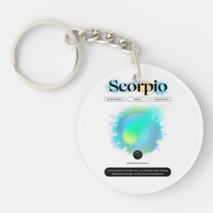 Porte-clés Panneau moderne Zodiac Scorpio Quote d'eau Élément