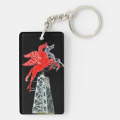 Porte-clés Panneau Neon du centre-ville de Dallas Pegasus (Dos)