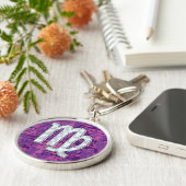 Porte-clés Panneau Pearl Virgo Zodiac Fuchsia rose Camo numér (Côté)