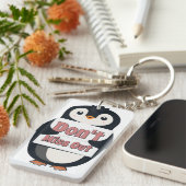 Porte-clés Panneau Pingouin : Ne Manquez Rien (Devant droit)