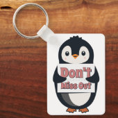 Porte-clés Panneau Pingouin : Ne Manquez Rien (Recto)