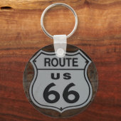 Porte-clés Panneau Route 66 rustique rétro (Recto)