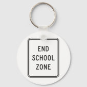 Porte-clés Panneau routier de la zone scolaire (Recto)