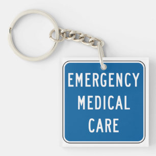 Porte-clés Panneau routier de soins médicaux d'urgence