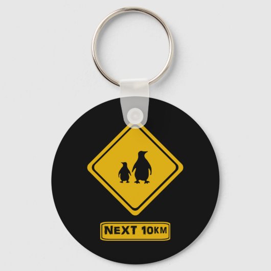 Porte-clés panneau routier des pingouins (Recto)