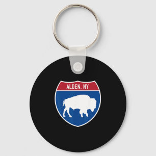 Porte-clés Panneau routier interstate à Alden New York Buffal