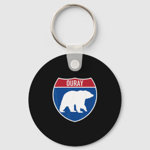 Porte-clés Panneau routier Ouray Colorado Bear Co Highway Int