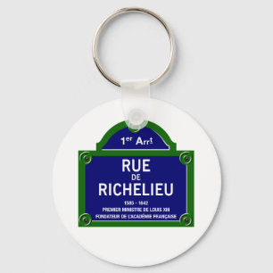 Porte-clés Panneau rue de Richelieu, Paris