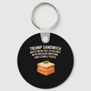 Porte-clés Panneau sandwich anti-Trump Drôle Donald