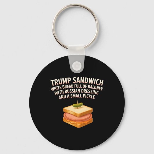 Porte-clés Panneau sandwich anti-Trump Drôle Donald (Recto)