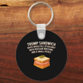 Porte-clés Panneau sandwich anti-Trump Drôle Donald (Recto)