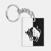 Porte-clés Panneau Taurus Zodiac, Porte - clé noir et blanc (Devant gauche)