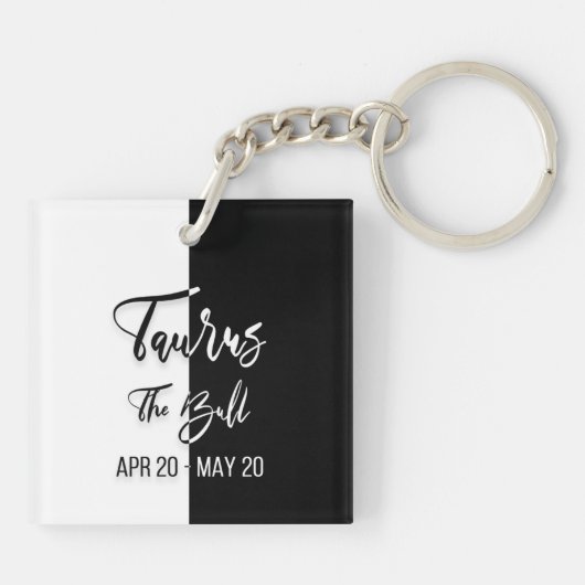 Porte-clés Panneau Taurus Zodiac, Porte - clé noir et blanc (Dos)