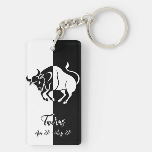 Porte-clés Panneau Taurus Zodiac, Porte - clé noir et blanc (Dos)