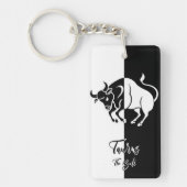 Porte-clés Panneau Taurus Zodiac, Porte - clé noir et blanc (Devant)