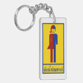 Porte-clés Panneau thaïlandais ⚠ toilettes Ladyboy ⚠ (Devant gauche)