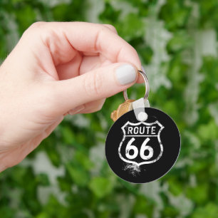 Porte-clés Panneau vintage Route 66 en détresse Americana Voy