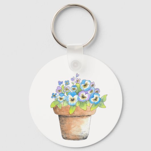 Porte-clés Panneaux aquarelle pointillés (Recto)