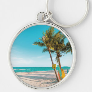 Porte-clés Panneaux de surf sur la plage lancer oreiller