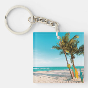 Porte-clés Panneaux de surf sur la plage lancer oreiller