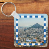 Porte-clés panorama d'Athènes, voyage (Recto)