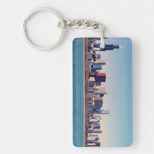 Porte-clés Panorama de l'horizon de Chicago (Devant)