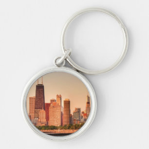 Porte-clés Panorama d'horizon de Chicago au lever de soleil