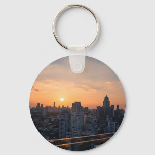 Porte-clés Panorama du coucher du soleil à Bangkok
