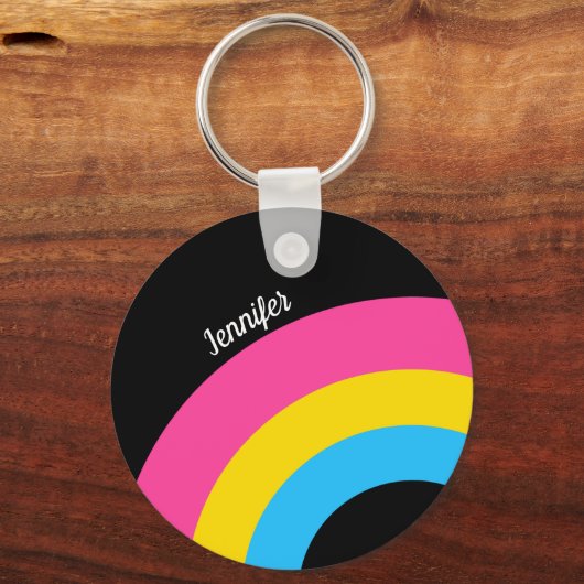 Porte-clés Pansexual Pride Rainbow Flag Monogramme (Verso)