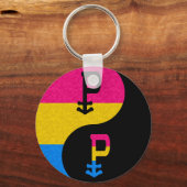 Porte-clés Pansexual Pride Yin and Yang Symbol in Pride Flag  (Recto)