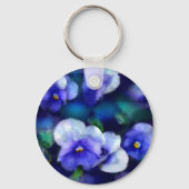 Porte-clés Pansies Bleues Porte - clé Floral (Verso)